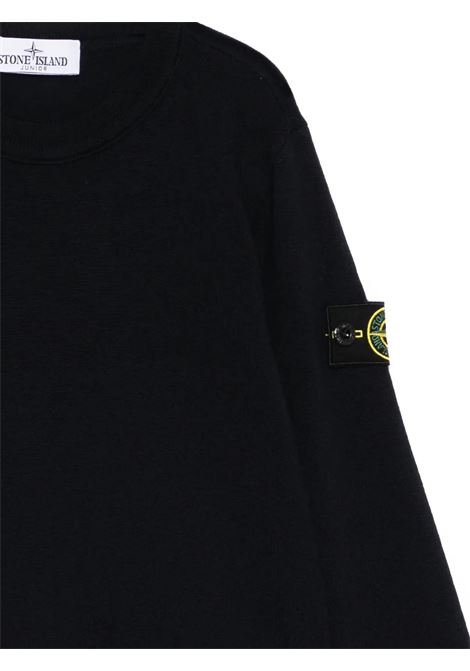 Maglione Girocollo Blu Navy In Morbido Cotone Organico STONE ISLAND JUNIOR | S16-5100009 S0C04V0020
